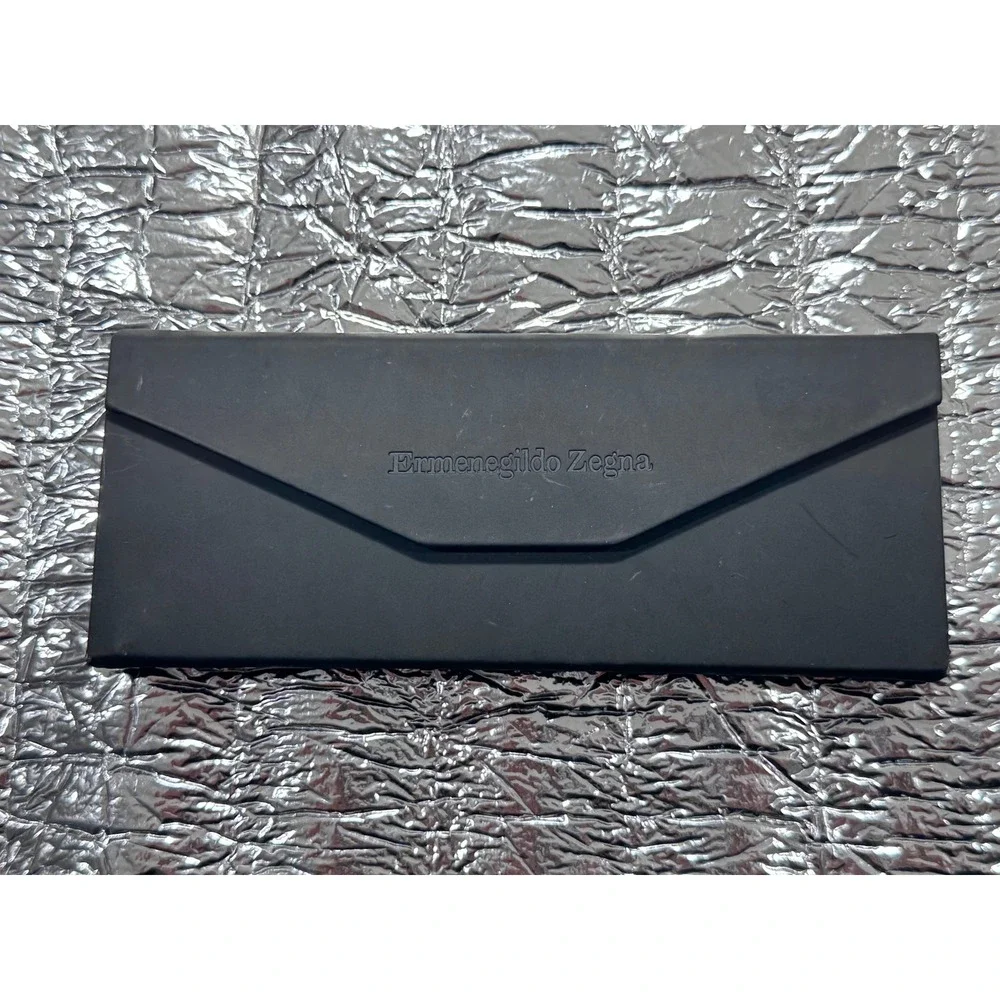 Ermenegildo Zegna Black Foldable Sunglasses Eyeglasses Case Collapsible Logo